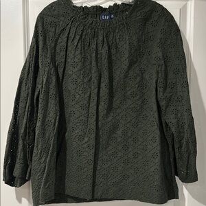 GAP Women's Green Cotton Eyelet Top Size XL. NWOT